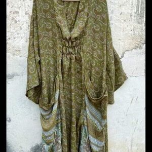 Kantha Bae silk rouched dress